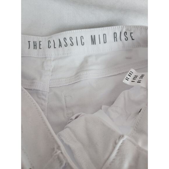 Cotton On Jean Shorts Roll Up Hem Mid Rise Women 6 White Beach Festive Summer - Picture 6 of 6
